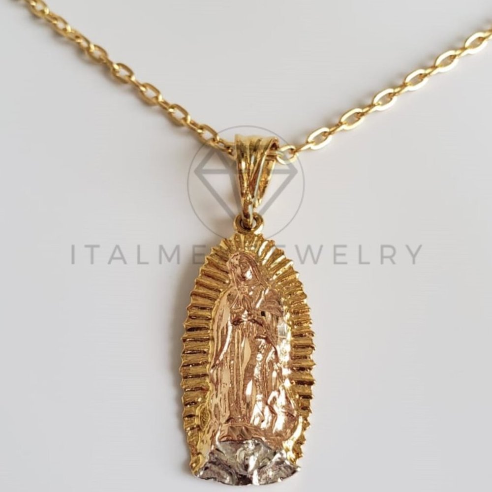 18K Gold Plated Virgin Mary Pendant & 22" Chain